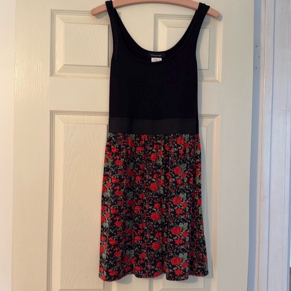 Black and Red Floral Dress